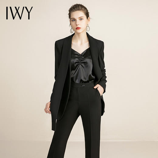 IWY/气质黑色西装套装女秋冬时尚职业正装气质女神范高端修身OL工作服	213155C1+P6 商品图1