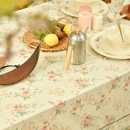 复古蔷薇轻奢风布艺餐厅桌布 商品图2