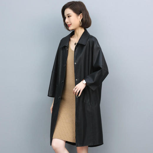 HR WH88729韩版气质宽松pu皮加棉皮衣外套 商品图3
