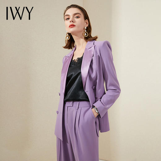 IWY/复古紫色正装套装女高端售楼部置业顾问职业装新款商务气质工作服	213202C1+P3 商品图1