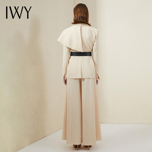 IWY/高端杏色阔腿裤西装套装女时尚设计感职业装修身显瘦通勤总裁正装	213185C1+P2 商品图3