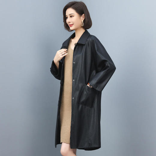 HR WH88729韩版气质宽松pu皮加棉皮衣外套 商品图1