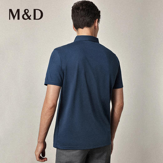 M＆D/名盾男装早秋商务风纯色绣logo翻领短袖经典POLO衫男 商品图3