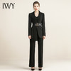 IWY/气质黑色西装套装女秋冬时尚职业正装气质女神范高端修身OL工作服	213155C1+P6 商品缩略图0
