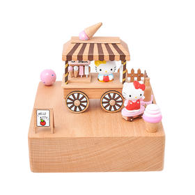 猫的天空之城八音盒《Kitty的雪糕店》木质卡通女生音乐盒机械生日礼物
