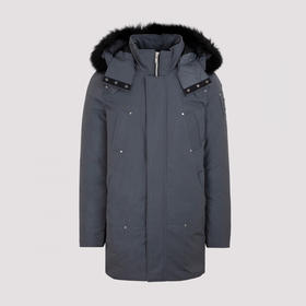 MOOSE KNUCKLES 男士金属驼鹿指关节徽标绗缝连帽羽绒服 深灰色 M31MP221 141