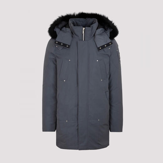 MOOSE KNUCKLES 男士金属驼鹿指关节徽标绗缝连帽羽绒服 深灰色 M31MP221 141 商品图0