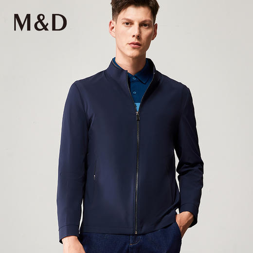 M＆D/名盾秋新款男装夹克中青年立领爸爸装外套商务休闲茄克 商品图2