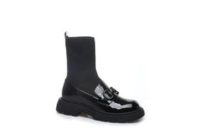 豪麟名鞋奥莱迪嘉女装牛移膜革JK袜筒靴DJELA12WN017黑色 原价2260元