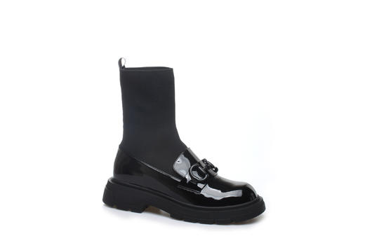 豪麟名鞋奥莱迪嘉女装牛移膜革JK袜筒靴DJELA12WN017黑色 原价2260元 商品图0