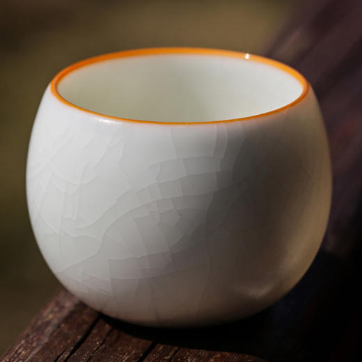 元本道汝窑主人杯开片可养象牙白功夫小茶杯单杯 商品图1