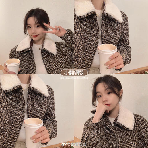 【金蘑菇菇 布拉格广场系列】小个子天选!可爱耐看千鸟格大衣外套 商品图1