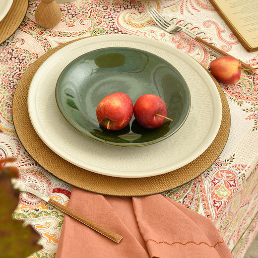 红色苏格拉底简约欧式佩斯利餐厅桌布 商品图2