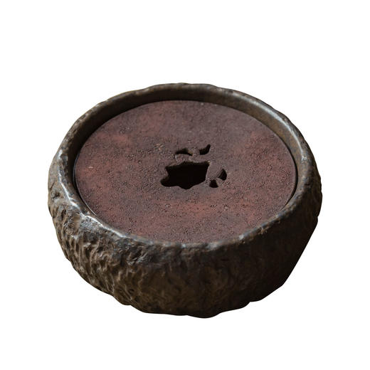 茶香记 紫砂古铜泥石墩形带盖壶承形制古朴茶道零配大容量干泡台 商品图4