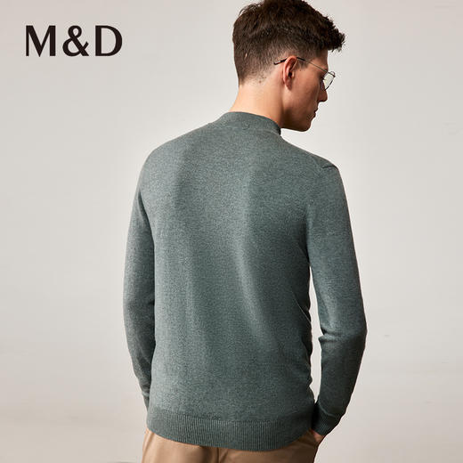 MD名盾纯色羊毛衫男圆领秋冬套头男士毛衣休闲针织衫加厚保暖 商品图3