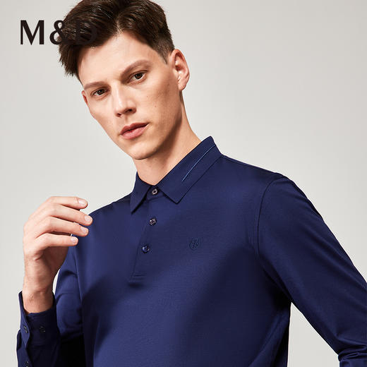 M＆D/名盾秋季新款长袖t恤男士棉质翻领中青年纯色高端polo衫 商品图1