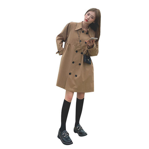 【孕前孕后同样光彩照人】秋冬季韩系孕妇装风衣外套百搭双排扣大码孕期产前产后时尚减龄外套 商品图4