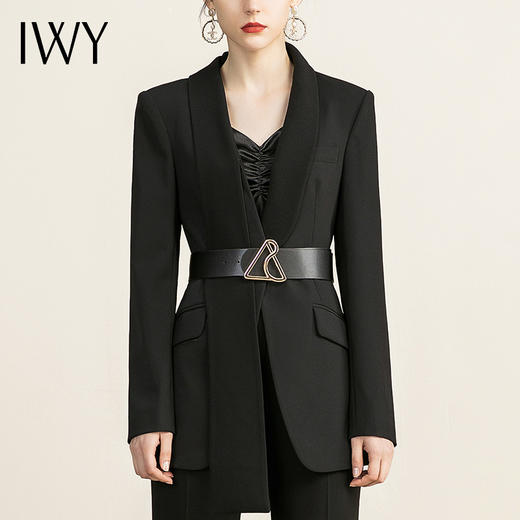 IWY/气质黑色西装套装女秋冬时尚职业正装气质女神范高端修身OL工作服	213155C1+P6 商品图4