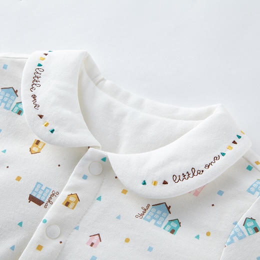 英氏秋冬新品婴儿夹棉保暖对襟上衣外套满印家居服YZJEJ31001A 商品图1