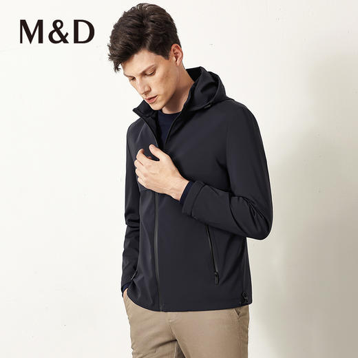 M＆D/名盾早秋新款休闲男士夹克中青年防水保暖连帽外套 商品图2
