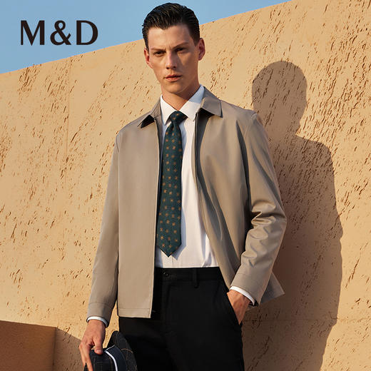 M＆D/名盾男装夹克秋季新款中青年翻领外套抗皱商务休闲茄克 商品图0