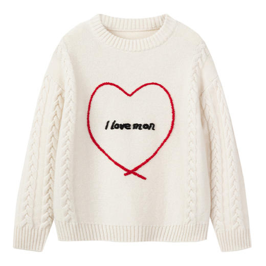 【爱心绞花童装羊绒套衫】羊绒世家童装100%山羊绒内搭加厚保暖针织毛衣 商品图8