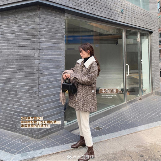 【金蘑菇菇 布拉格广场系列】小个子天选!可爱耐看千鸟格大衣外套 商品图3