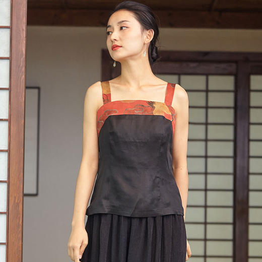 2021新中式新款桑蚕丝香云纱打底抹胸吊带YB0178 商品图2