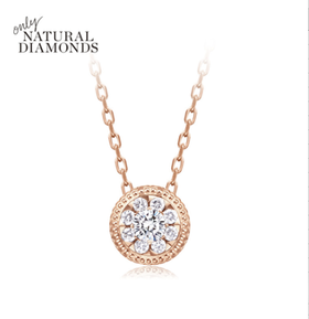 周大福春雪系列18K金镶钻石项链（金色）