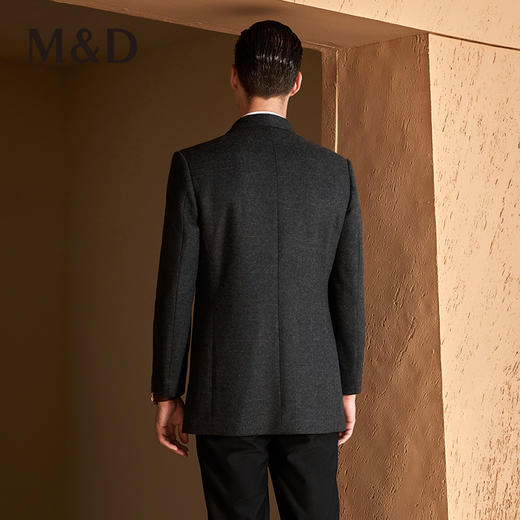 M＆D/名盾冬季男士商务休闲羊毛大衣纯色西装领保暖呢子外套男 商品图3