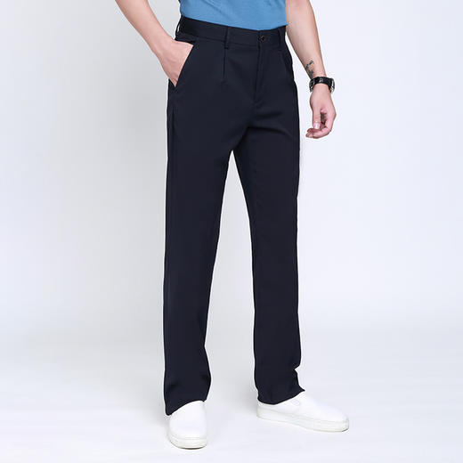 名盾薄款直筒休闲裤男夏季新款宽松商务长裤职业百搭微弹西装长裤 商品图1