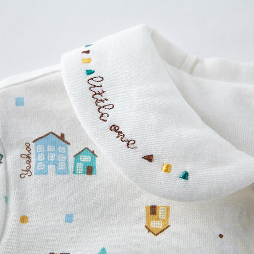 英氏秋冬新品婴儿夹棉保暖对襟上衣外套满印家居服YZJEJ31001A 商品图2