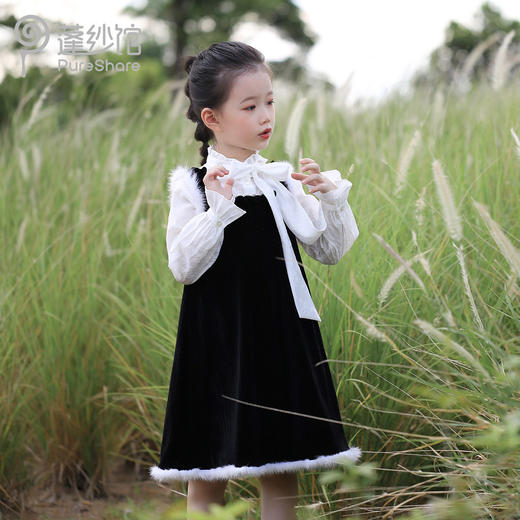 pureshare 女童秋装连衣裙洋气新款中大童套装背心公主裙子-小美好 商品图3