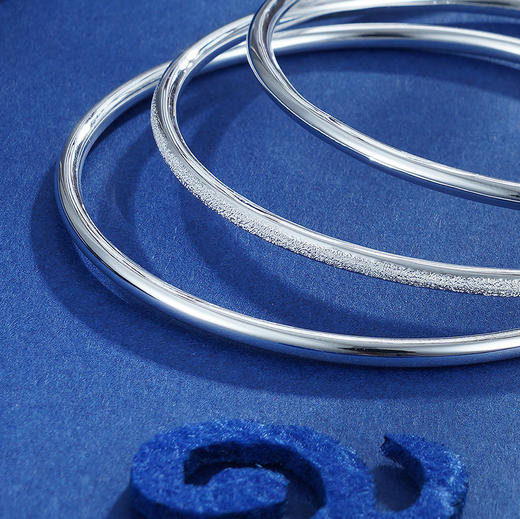子佩集S999银【素颜】手镯【ZAD043Y】三个圈2110 商品图5