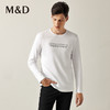 MD名盾长袖T恤衫纯棉男士春季新款纯色立体烫金针织圆领 商品缩略图0