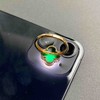 高冰种厚庄墨翠四叶草戒指18k黄金镶嵌 商品缩略图8