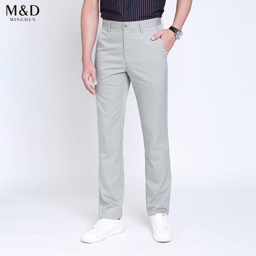 名盾宽松直筒休闲裤男夏季薄款商务职业长裤新款中腰男装西装裤子 商品图0