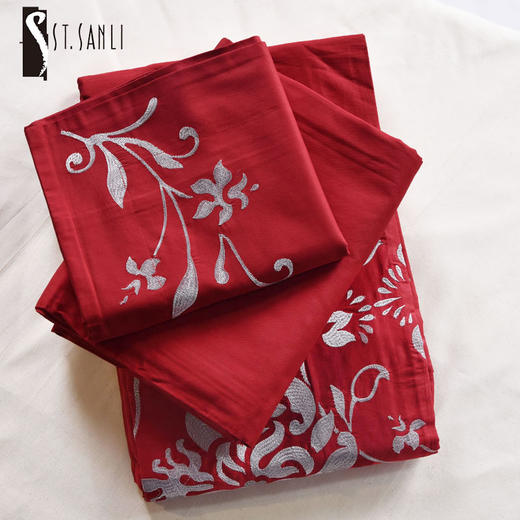 三利家纺 纯棉绣花四件套SJF4JT04 商品图0