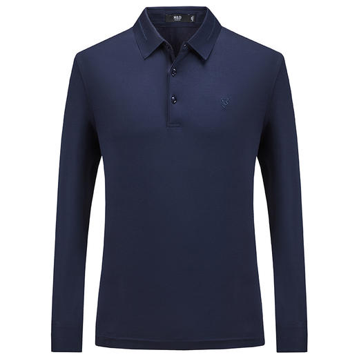 M＆D/名盾秋季新款长袖t恤男士棉质翻领中青年纯色高端polo衫 商品图4
