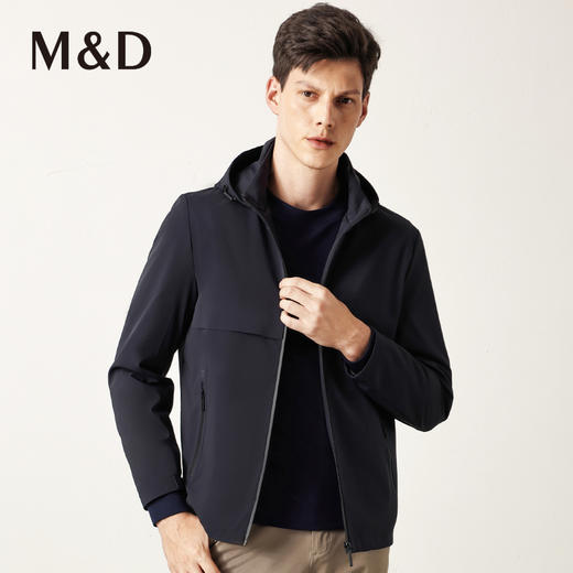 M＆D/名盾早秋新款休闲男士夹克中青年防水保暖连帽外套 商品图0