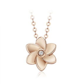 周大福1811系列18K金镶钻芯项链