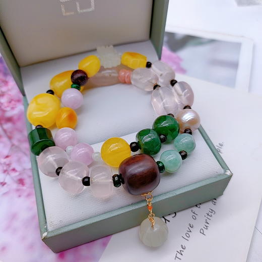 粉晶蜜蜡2圈手串 商品图2