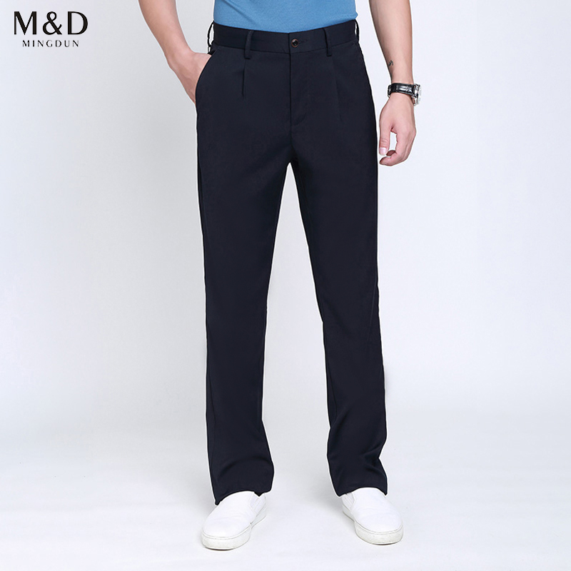 名盾薄款直筒休闲裤男夏季新款宽松商务长裤职业百搭微弹西装长裤