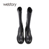 westory2021秋季新款长靴拼接朋克风黑色时装靴W21DQ81151 商品缩略图2