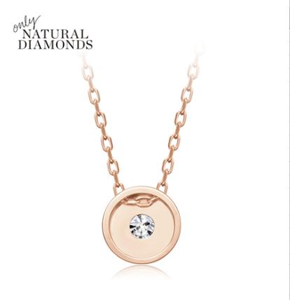 周大福春雪系列18K金镶钻石项链（金色） 商品图1