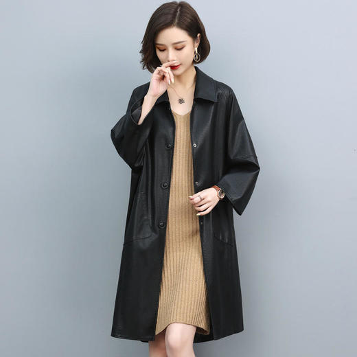 HR WH88729韩版气质宽松pu皮加棉皮衣外套 商品图0