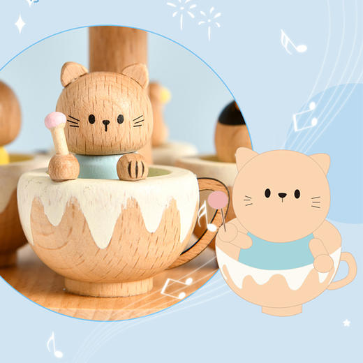 猫的天空之城八音盒《猫咪乐园》木质八音盒创意礼品摆件生日送女友 商品图2