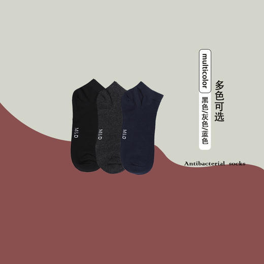 【名盾特别定制】薄款防臭吸汗低帮抗菌袜子 颜色随机发货 商品图3