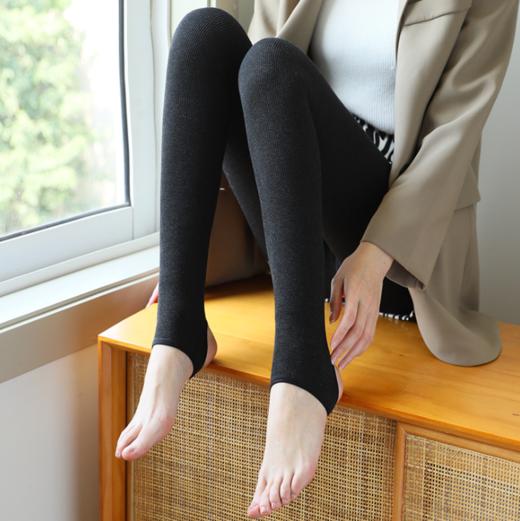 【超值两条装 超保暖打底袜】 竖条螺纹显瘦外穿打底裤 加厚 羊胎绒质感 微压显瘦 提臀高腰 不易起球、褪色、勾丝、变形 商品图5