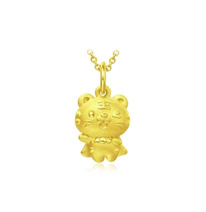 周大福虎年生肖系列超人虎足金黄金吊坠 商品图3